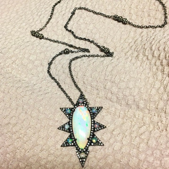 Opal & Diamond Necklace - Picture 1 of 2
